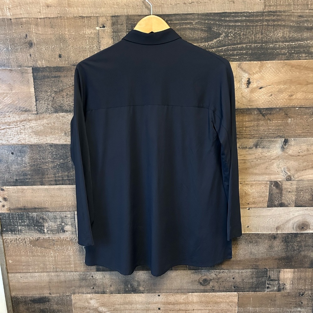 Aday Something Cool Button Down Black Xs Stretch … - image 3